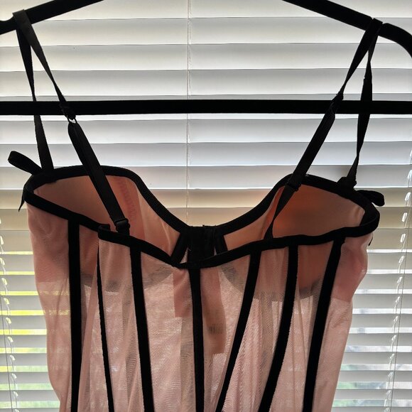 Victoria's Secret Sexy Little Thing Pink Mesh Corset Top - Picture 4 of 5